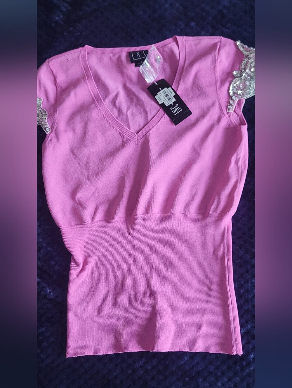 INC International Concepts Pink Ribbed Tops